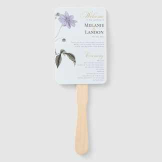 Leque Elegant Violet & Mint Hydrangea Wedding Hand Fan