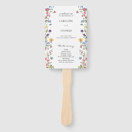 Leque Elegant Whimsical Wildflower Bloom Wedding Program