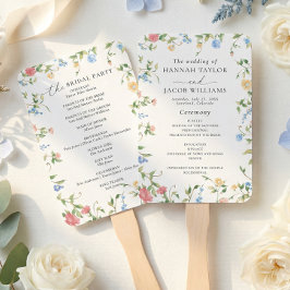 Leque Elegant Wildflower Meadow Wedding Program