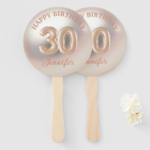 Leque elegante 30º aniversário feliz rose gold luxo