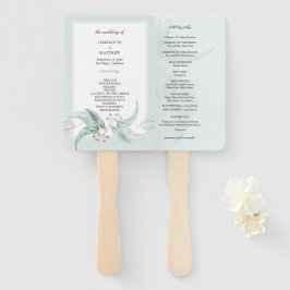 Leque Elegante Boho Eucalyptus Flores Aquarela