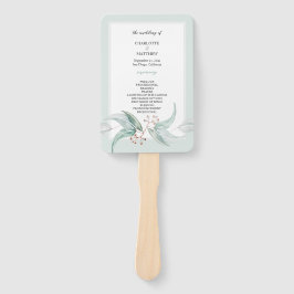 Leque Elegante Boho Eucalyptus Flores Aquarela