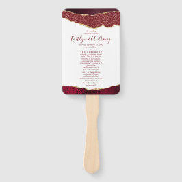 Leque Elegante Burgundy e Dourado programa de casamento 