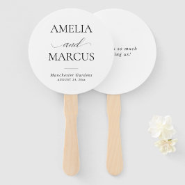 Leque Elegante Caligrafia de Letra Clássica Casamento