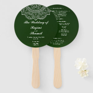 Leque Elegante Emerald Paisley Indian Weding Program