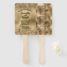 Elegante Faux Dourado Glitter and Foil Weds Progra