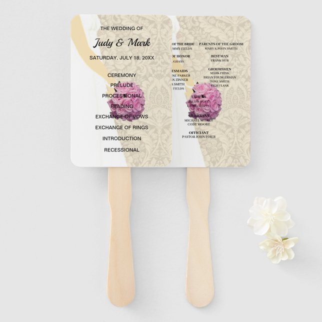 Leque Elegante Filigree Wedding Gown (Frente e Verso)