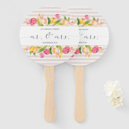 Leque Elegante Floral Sr. & Sra. Wedding | Ventiladores 