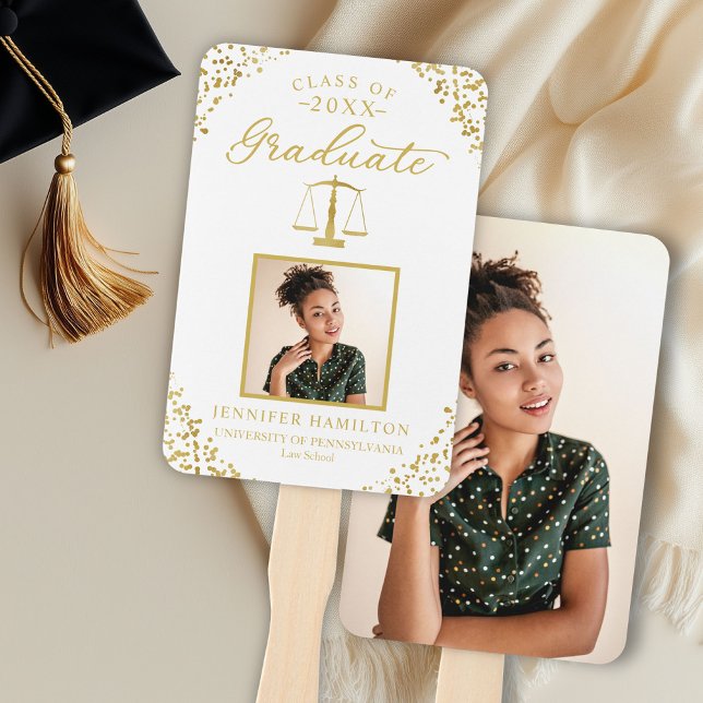 Leque Elegante Graduação na Faculdade de Direito Dourado (Criador carregado)