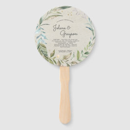 Leque Elegante Greenery Wreath | Ventilador de Mão do Pr