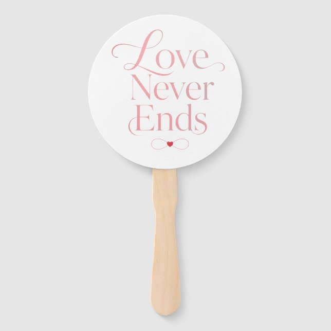 Leque Elegante "O Amor Nunca Acaba" Minimalista (Frente)
