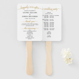 Leque Elegante Programa de Casamento Minimalista com Let
