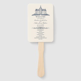 Leque Elegante Velho Chateau Manor Weding Program