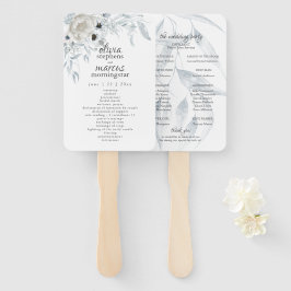 Leque Elegante Watercolor Dusty Blue Floral