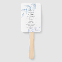 Leque Elegante Watercolor Dusty Blue Floral