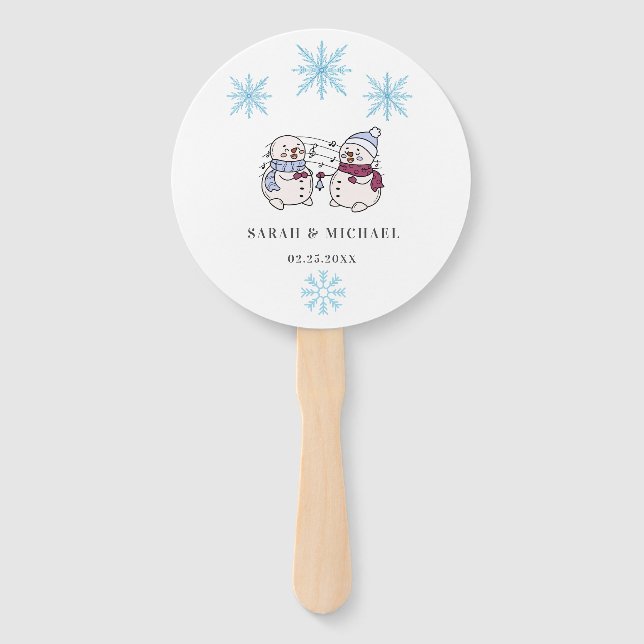 Leque Elegante Winter Wonderland Snowflakes (Frente)