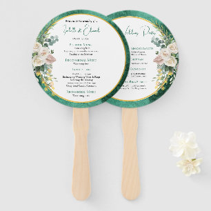 Leque Elegantes Rosas Brancas Cerimônia de Casamento Ver