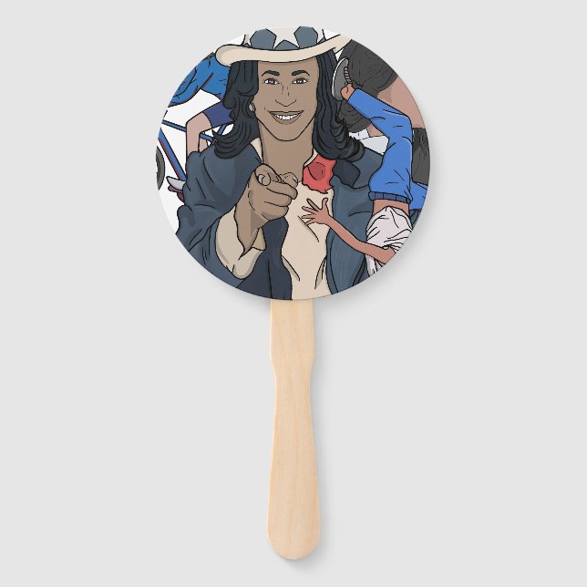Leque Eleição de Estilo de Rap Bootleg Kamala Harris (Frente)