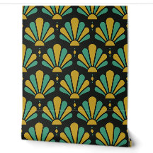 Leque em Lágrima Art Déco Preto e Dourado