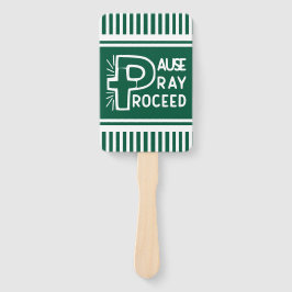 Leque emerald Green Pause rezar para cristão