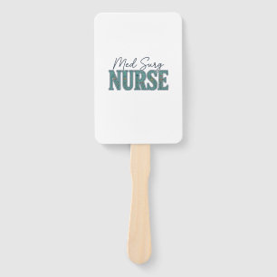 Leque Enfermeira Med Surg Design Floral Vintage Gravura_