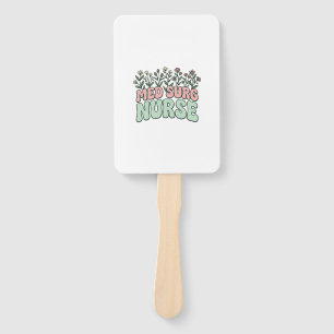 Leque Enfermeira Med Surg Design Vetorial Floral Vintage