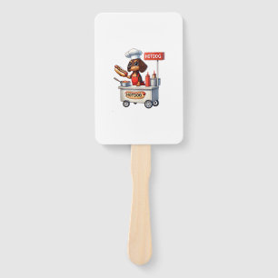 Leque Engraçado Dachshund Sausing Cão Weenie Hotdog Sand