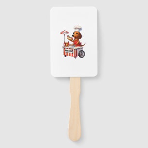 Leque Engraçado Weenie Dachshund Dog Sausage Hotdog Sand