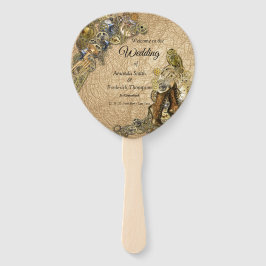 Leque Esculturas Steampunk Douradas e latas em couro de