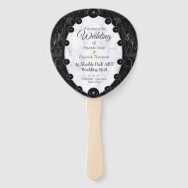 Leque Esferas de mármore brancas e pretas opulentas