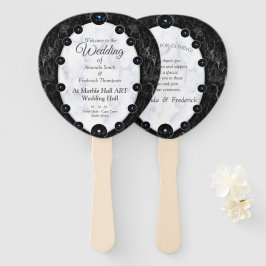 Leque Esferas de Mármore Branco e Preto Opulentas