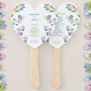 Leque Esquecer-me-Nots Programa Casamento Azul e Rosa