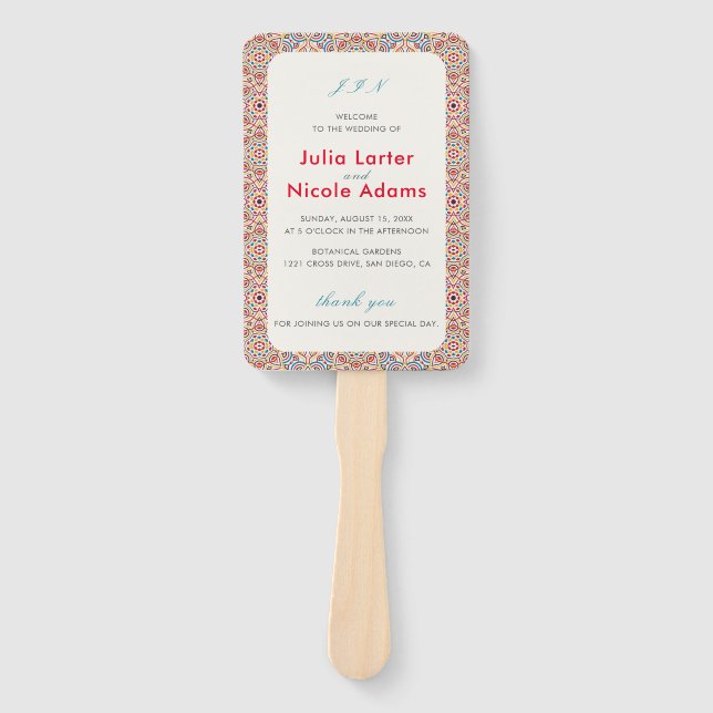 Leque Estilos Geométricos Estilhará Casamento Metálico d (Frente)