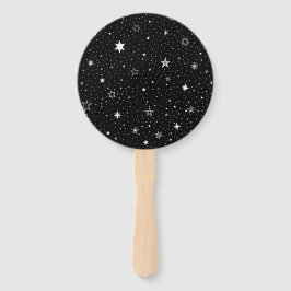 Leque Estrelas Brancas Desenhadas À Mão Em Preto