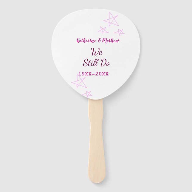 Leque Estrelas cor-de-rosa Aniversário da renovação do V (Frente)