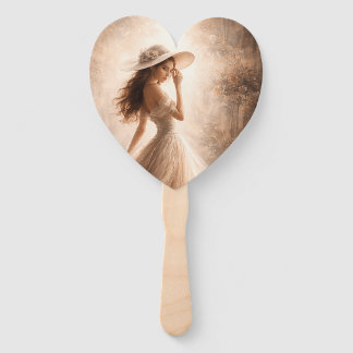 Leque Ethereal Slavic Water Nymph Wedding Program Fan 