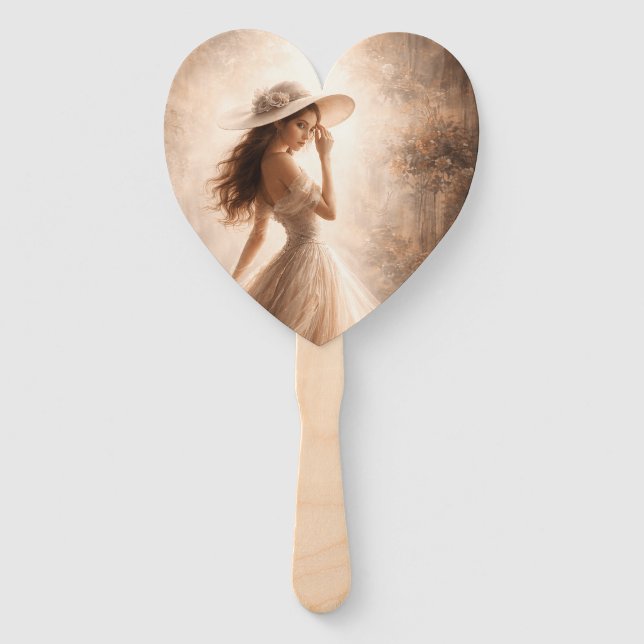 Leque Ethereal Slavic Water Nymph Wedding Program Fan  (Frente)