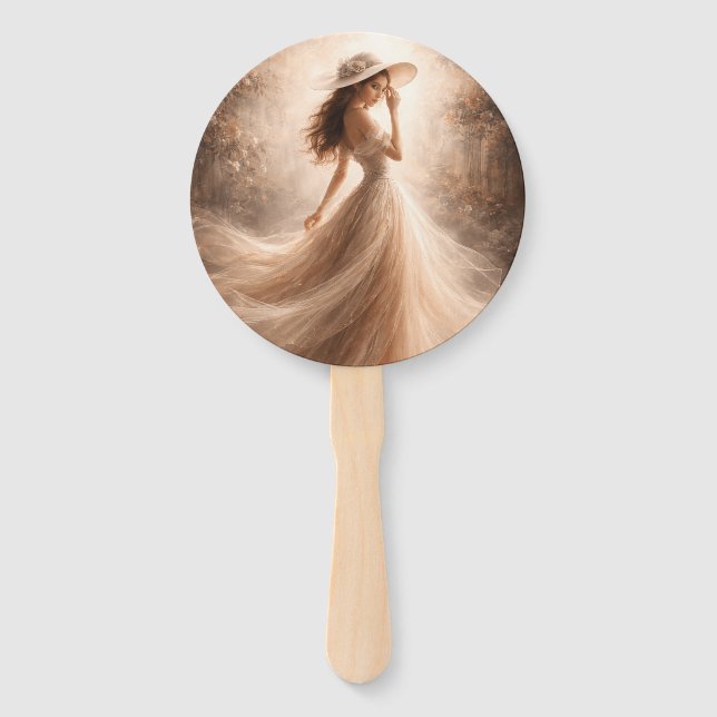 Leque Ethereal Slavic Water Nymph Wedding Program Fan  (Frente)