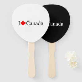 Leque Eu adoro a tipografia do Canadá com festas de folh