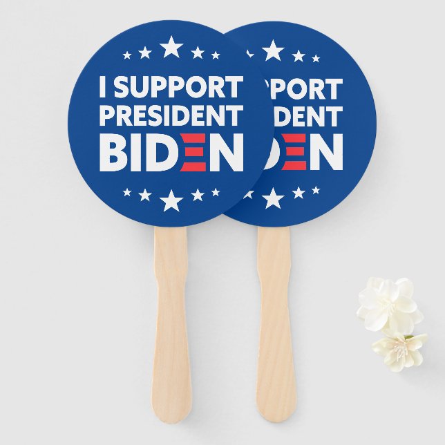 Leque Eu apoio a cor personalizada do presidente Biden S (Frente e Verso)