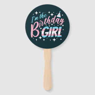 Leque Eu sou a garota de aniversário, fã da mão fotográf