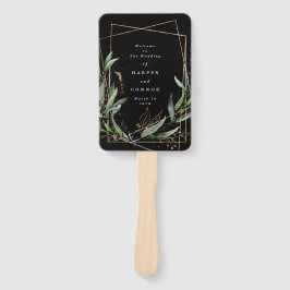 Leque Eucalipto preto - Geométrico Botânico Premium