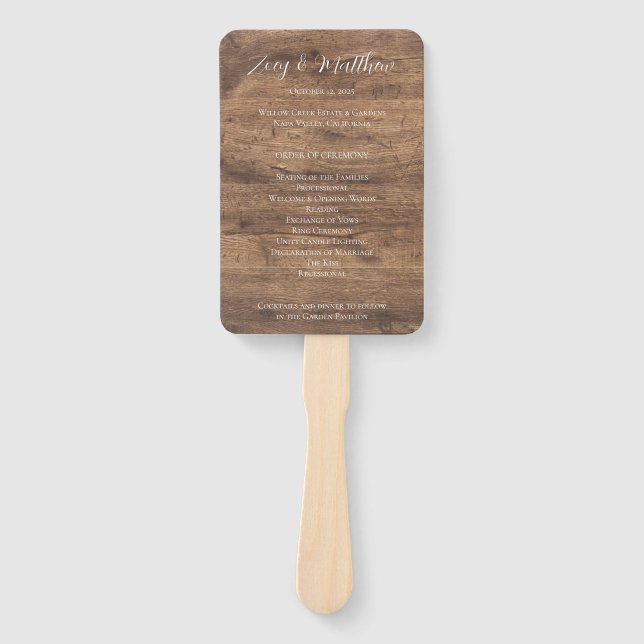Leque Eucalyptus Greenery Wedding Program Hand Fan (Frente)