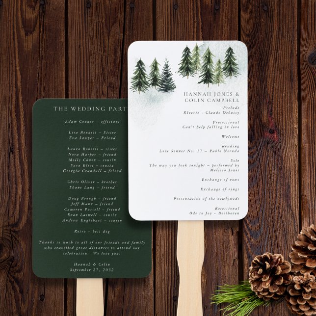 Leque Evergreen Mountain Glen White Green Programa Negro (Criador carregado)