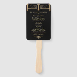 Leque Excelente Gatsby Art Deco Wedding Program de Glam