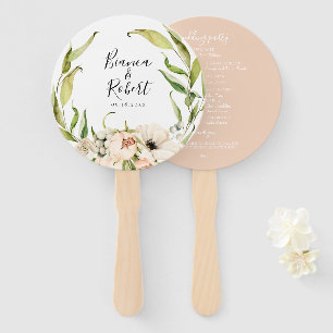 Leque Fã de Casamento Floral Florestal Botânica