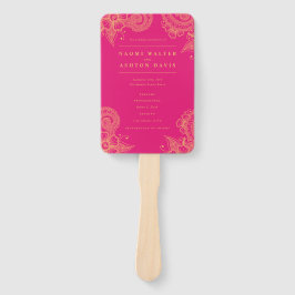 Leque Fã de Mão do Programa de Casamento Mehndi Henna