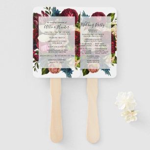 Leque Fã floral do programa do casamento