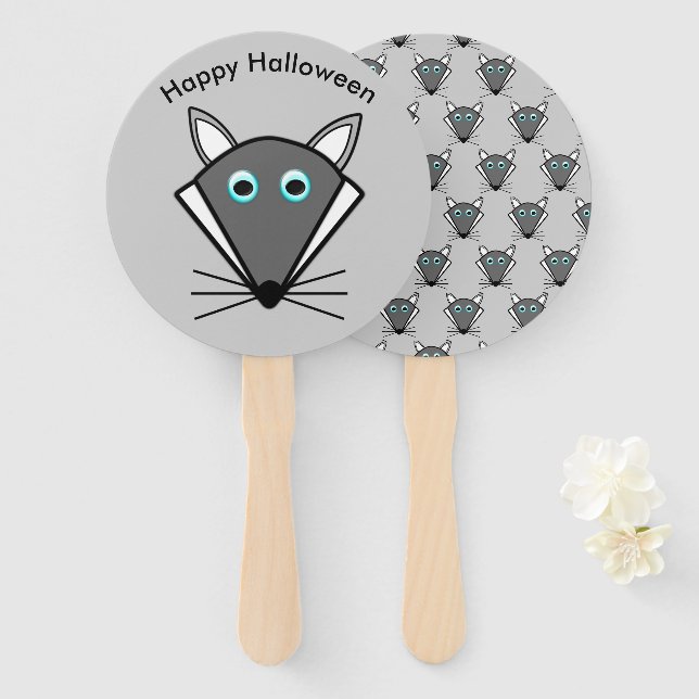 Leque Fã Personalizada Da Mão Do Lobo De Halloween (Frente e Verso)