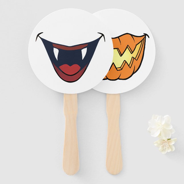 Leque Faces de Stick do Halloween - Props de Partido Dup (Frente e Verso)